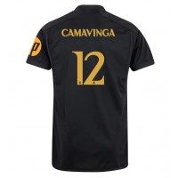 Camisa de Futebol Real Madrid Eduardo Camavinga #12 Equipamento Alternativo 2023-24 Manga Curta